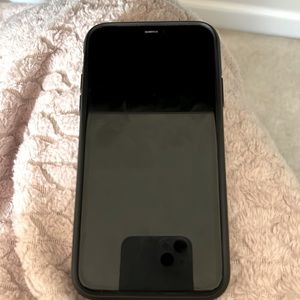 iPhone 11 black in color comes with black leopard case